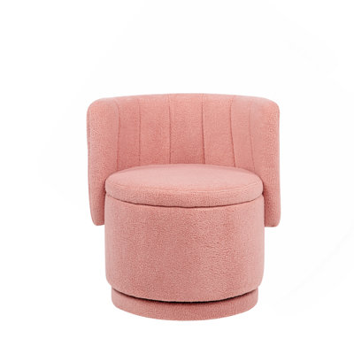 360 Degree Swivel Back Sofa Chair With Storage Space, Suitable For Bedroom And Living Room(Pink)