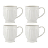 French Perle Groove Mugs, Set Of 4