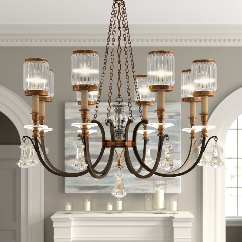 Eaton Place 8 - Light Chandelier, Rustic Iron