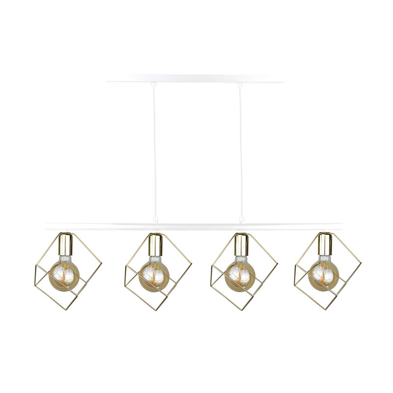 Antaneisha 4 - Light Kitchen Island Pendant, Gold, White/Gold