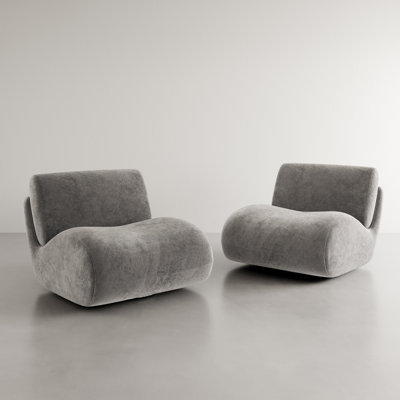 Caleb Swivel Upholstered Accent Chair with Removable Back Cushion