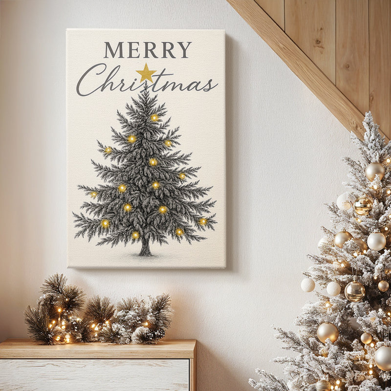«Pearled Blessing of Fir» - toile tendue avec châssis de qualité supérieure, H 27 po x l 18 po