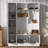79'' Tall Modern Hall Tree With Storage Function Rack With Shoe, 4-Inch-1 Multifunctional Design For Entryway Use Bench With 6 Cabinets, 4 Coat Hooks And  Adjustable Shelf-1085925855