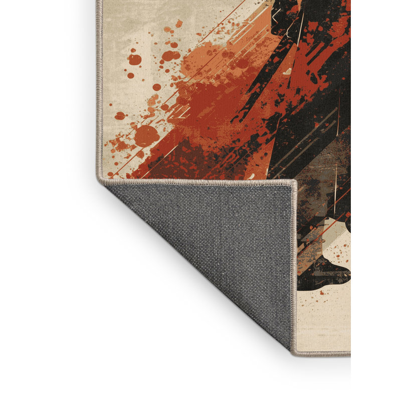 Soft Plush Barreto Ronin Modern Rustic Area Rug in Beige – Beige Binding, 2x4