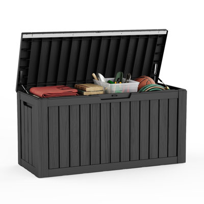 Boîte de rangement verrouillable 80 gallons, résine résistante à l'eau