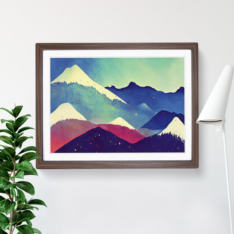 Mountain Splash Vol.2 Abstract - Framed Print, 25cm H x 34cm W x 2cm D, Brown Framed