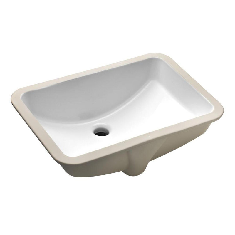 Rectangular Undermount Bathroom Sink, White