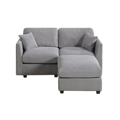 Tyani 66" Corduroy Loveseat Sofa Couch For Apartment, Living Room And Office by Ebern Designs