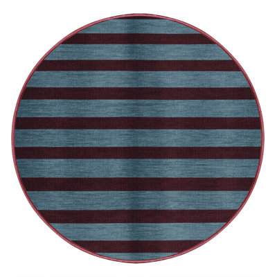 Tapis rouge à rayures horizontales lavable à la machine