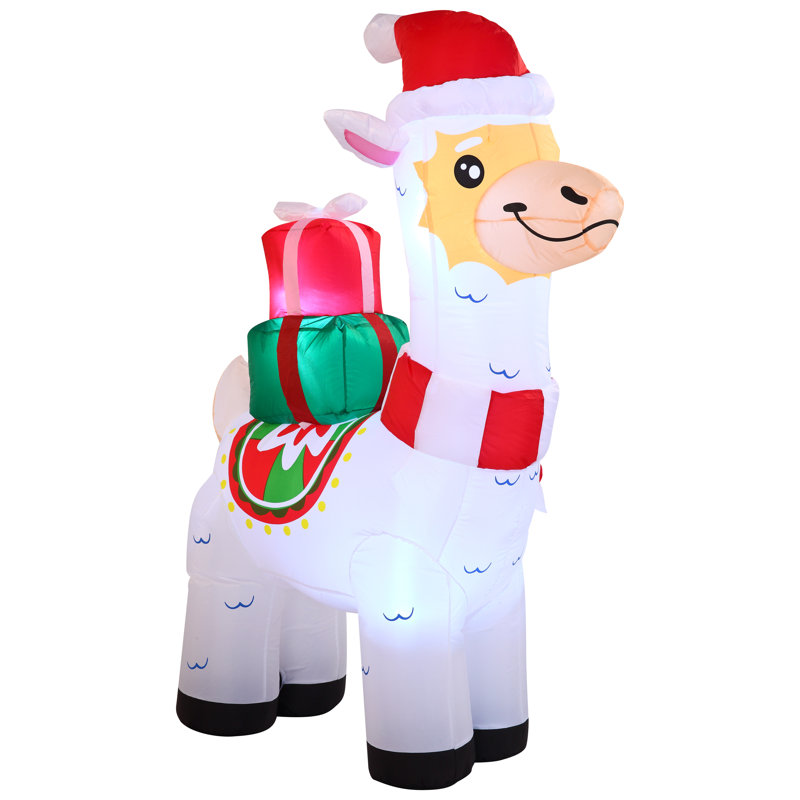 Lama de Noël avec cadeaux gonflables