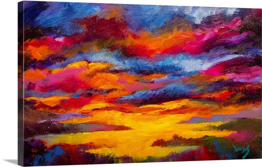 «Heart Light In The Sky IV» par Kirandip, reproduction d'art, H 16 po x l 24 po x P 1,25 po, Toile