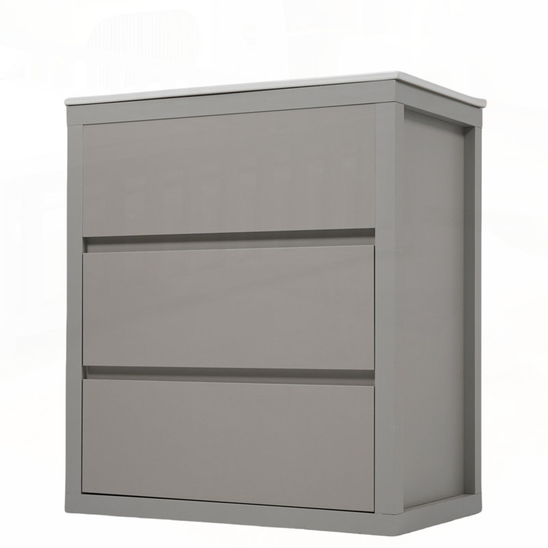 Meuble-lavabo sophistiqué avec un design innovant et un grand espace de rangement, Gris
