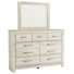 Commode double à 7 tiroirs l 61,5 po avec miroir Kahne