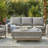 Sebastin Rectangular Metal Outdoor Coffee Table , 28'' in. W 49.88'' in. D