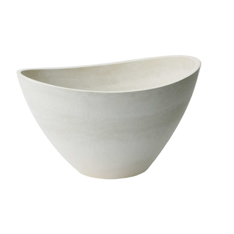 Pot à fleurs en plastique Cara, H 10 po x l 13 po x P 13 po, Blanc