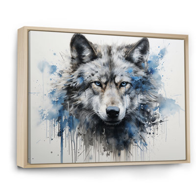 minimalism blue and grey Wolf Expression - Wolf Wall Art For Living Room