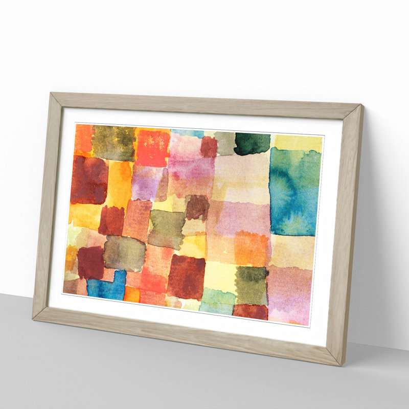 Squares by Paul Klee - Picture Frame Painting, Oak, 36cm H x 48cm W x 2cm D