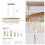 Lustres, lustre en cristal rectangulaire réglable, lumières en cristal industrielles modernes E12, plafonnier en fer de style campagnard suspendu pour cuisine, salon, chambre à coucher / or (ampoule non incluse)