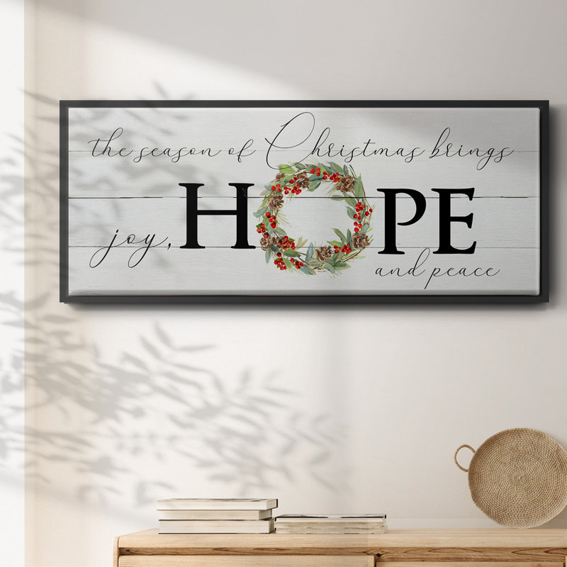 Joy Hope and Peace - Toile encadrée, H 20 po x l 50 po