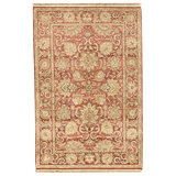 Hand Knotted Wool Area Rug in Red