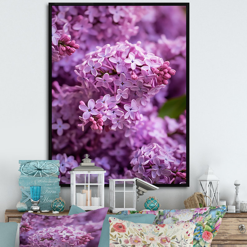 «Lilac mauve», reproduction sur toile, Cadre flottant noir, 32" H x 16" W