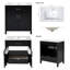 Meuble-lavabo noir de 30 pouces avec lavabo en céramique et beaucoup de rangement - Conception compacte pour les petites salles de bain-1941159918