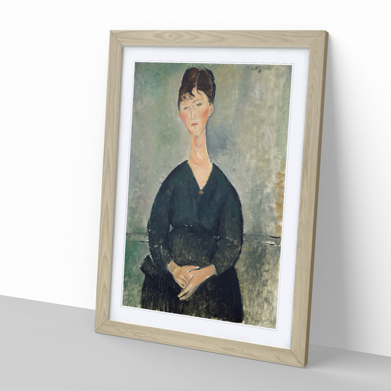 Cafe Singer by Amedeo Modigliani - Picture Frame Painting, 48cm H x 36cm W x 2cm D, Oak Framed