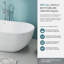 Baignoire autoportante en acrylique HIGEINE de 59 po, baignoire profonde, baignoire moderne dos à mur avec drain central et trop-plein intégrés
