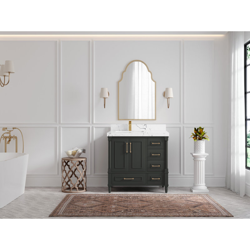 Meuble-lavabo simple 36 po avec plateau Aberdeen, Viola nuit