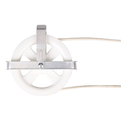Poulie pour corde à linge avec roue en PP durable et cadre plaqué en zinc, résistant à la rouille