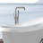 Blush Color Freestanding Bathtub Faucet With Hand Shower, 3 Handles, Metal, 6.15 In W X D 42.94 H, 11.36 Lb Tub - Bath Renovate
