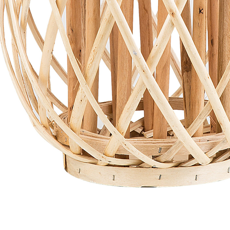 Wood Floor Lantern, Light Wood, 40 cm H x 26 cm W x 26 cm D