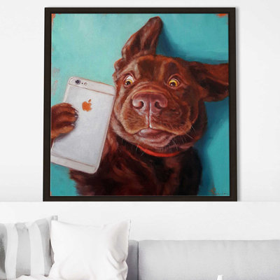 «Dog Selfie» par Lucia Heffernan - Peinture