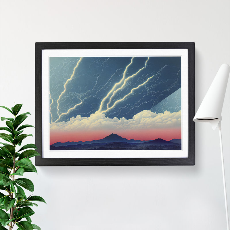Angelical Thunderstorm - Single Picture Frame Print, Black, 46cm H x 64cm W