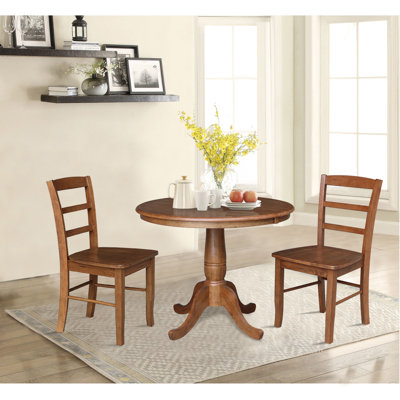 Gadmann Pedestal Extendable Solid Wood Dining Set