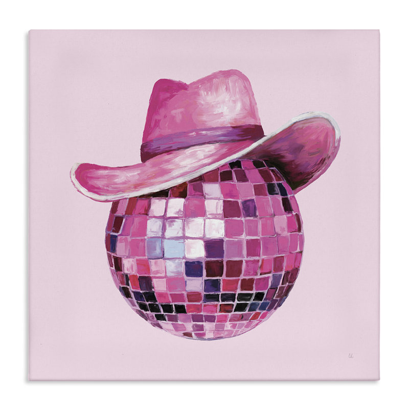 «Cowgirl Hat Disco Ball», art mural par Sarah Adams, H 30 po x l 30 po