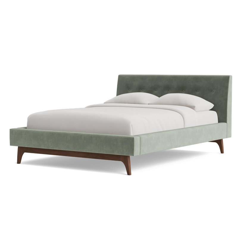 Tyler Bed, Full / Double, Velvet - Sage