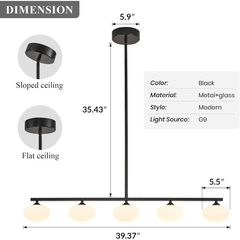 Black Kitchen Island Light