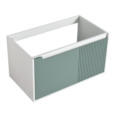 Meuble-lavabo compact 36 po, petit meuble au fini eau, 36 po avec porte double, Scratch &
