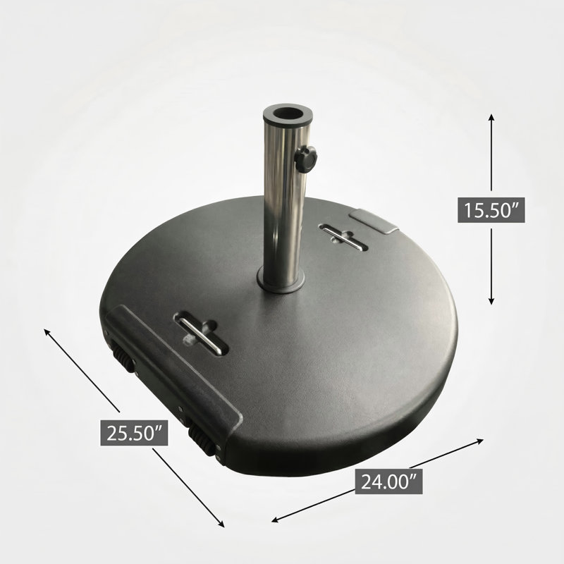 Base de parasol ronde pesant 132 livres.