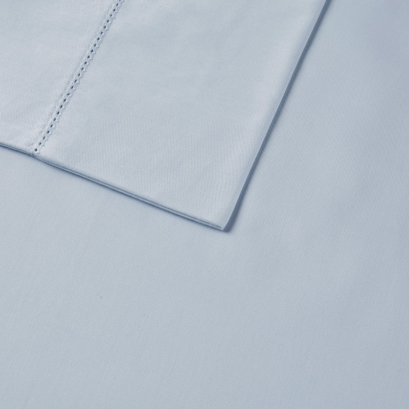 Ensemble de draps en coton de qualité égyptienne Gracie Mills Evangeline 500TC, Bleu