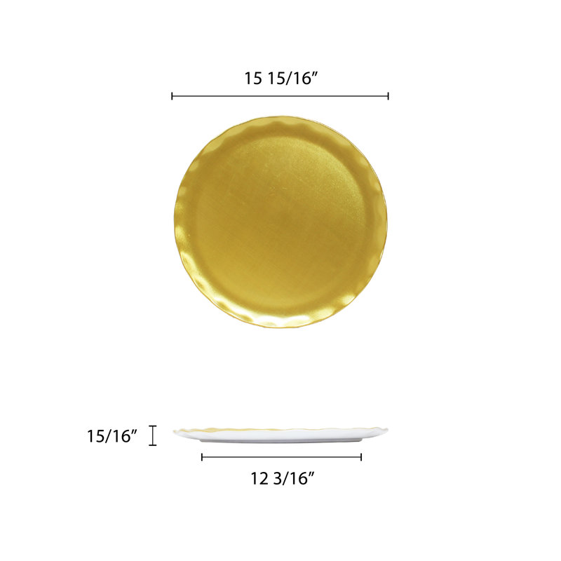 Plateau en mélamine rond perle , H 0,91 po x l 15,98 po x P 15,98 po