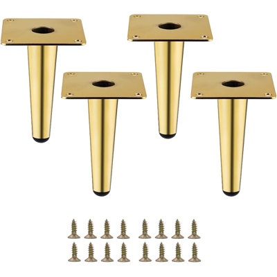 Heavy Duty Metal Furniture Legs For Sofa Cabinet Chair Replacement - Set Of 4 Straight Modern DIY Furniture Feet With Mounting Hardware