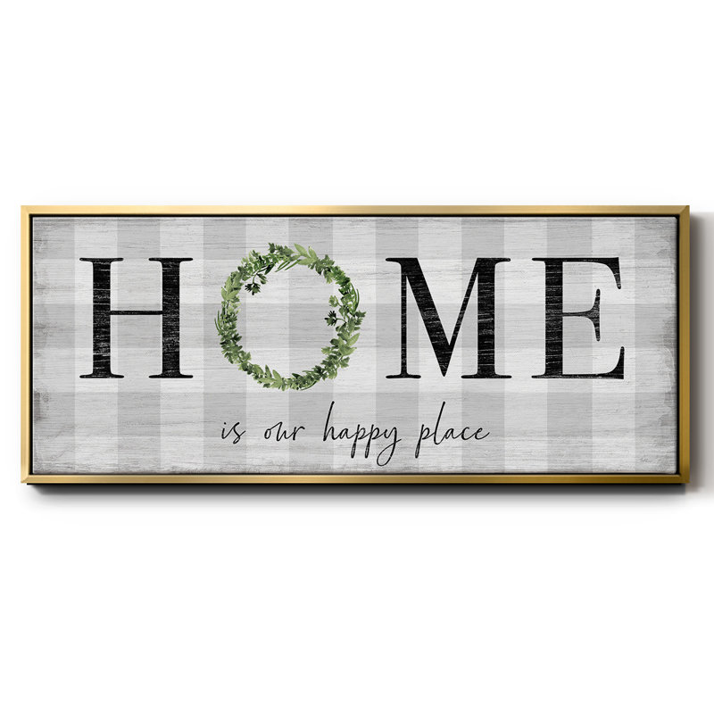 Home is our Happy Place - Toile encadrée, H 20 po x l 50 po