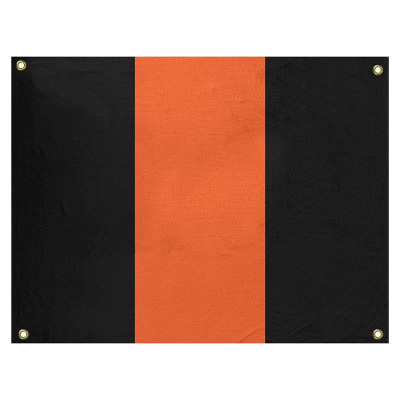Tapisserie de polyester Baltimore, H 59 po x l 80 po x P 1 po, Noir / orange pale, San Francisco