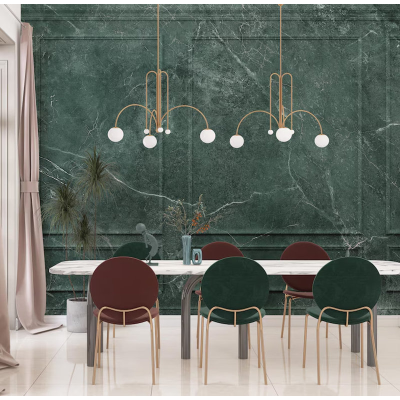 Emerald Marble Panel Wall Mural, 108" L x 96" W