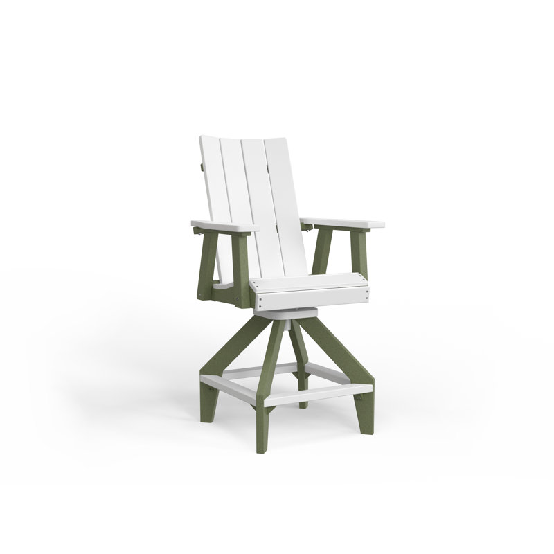SOL Outdoor Bar Stool, Sage, White