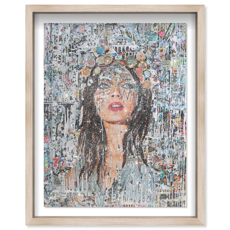 Katy Hirschfeld - Brunettes Have More Fun Print Glam Collage by Oliver Gal, Black Frame, , 25.5" H x 21.5" W, White