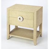 Amelle Raffia 2-Drawer Nightstand