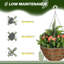 Outsunny Pack of 2 Hanging Basket Fake Flowers Realistic PE Rattan-525568311